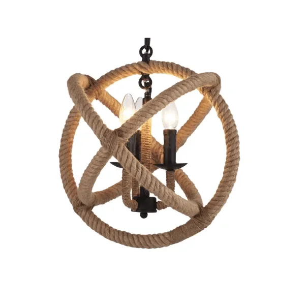 Lampara Colgante Porta Ampolleta E14 Modelo Yute Sigourney