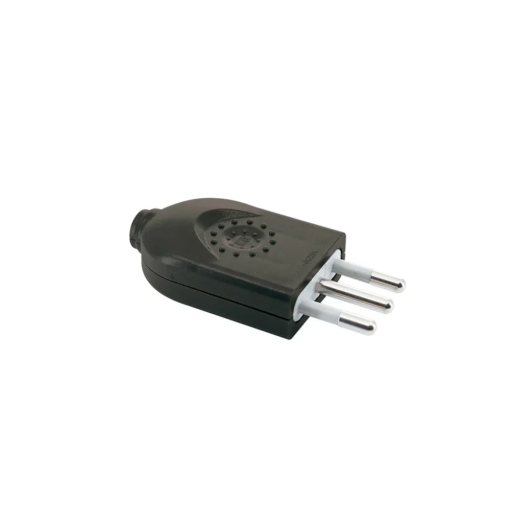 Enchufe Macho Volante 16A, 250V, 2p+t, Negro