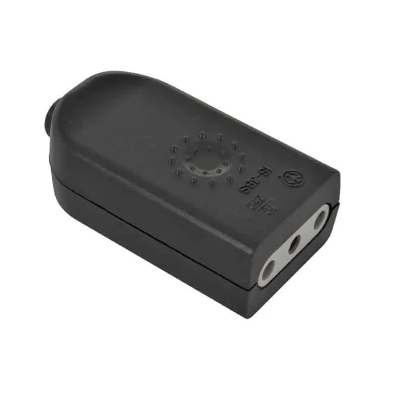 Enchufe Volante Hermbra 10A, 250V, 2p+t, Negro