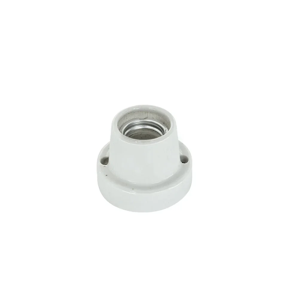 Portalampara Base Recta Loza, E27, 4A, 250V, Blanco