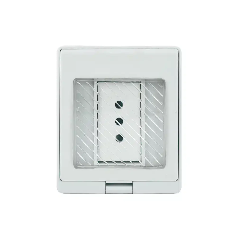 Contenedor Ip55 con Tomacorriente Simple 10A 250V Blanco
