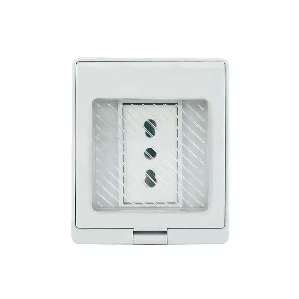 Contenedor Ip55 con Tomacorriente Simple 10/16A 250V Blanco