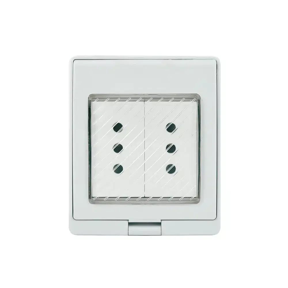 Contenedor Ip55 con Tomacorriente Doble 10A 250V Blanco