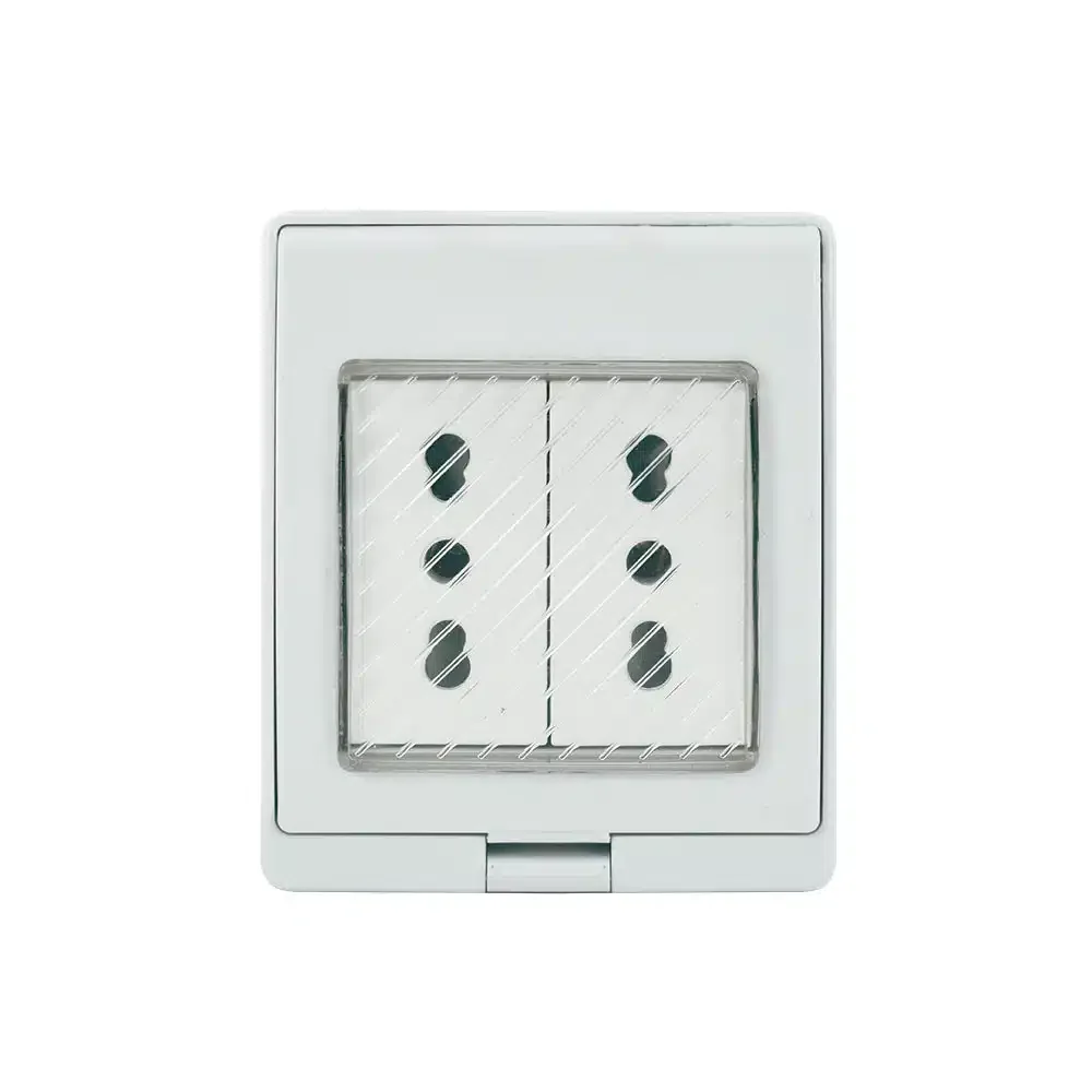 Contenedor Ip55 con Tomacorriente Doble 10/16A 250V Blanco