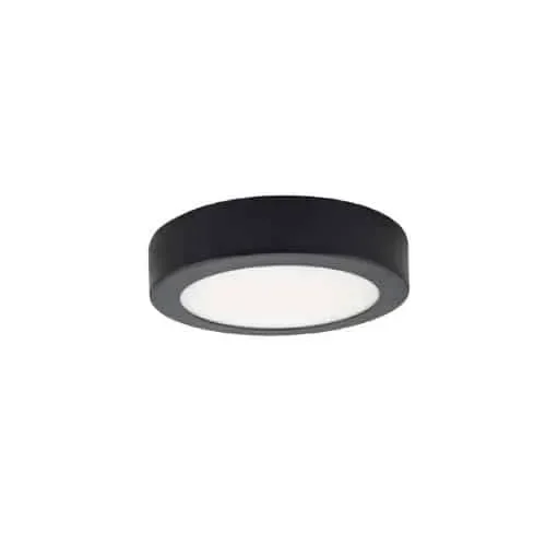 Plafón Sobrepuesto Negro Redondo 12W Luz Neutra Faretto