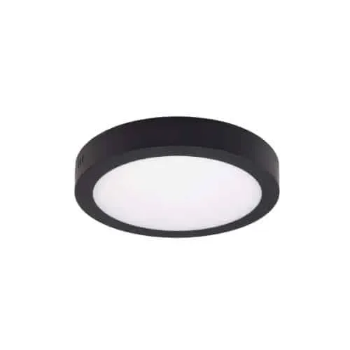 Plafón Sobrepuesto Negro Redondo 18W Luz Neutra Faretto