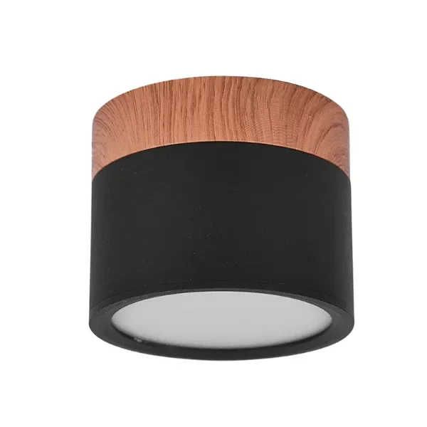Aplique Sobrepuesto Decorativo 6W Madera/negro Luz Fría