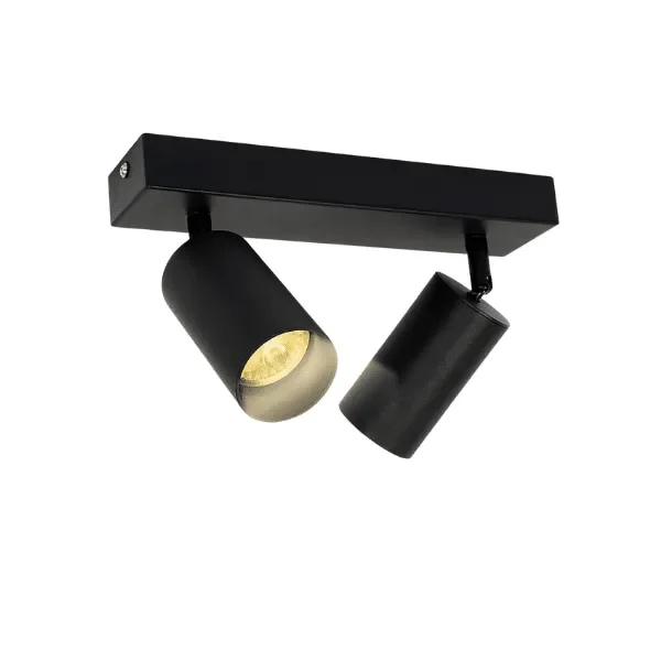Foco Sobrepuesto 2xgu10 Negro Altair Ii
