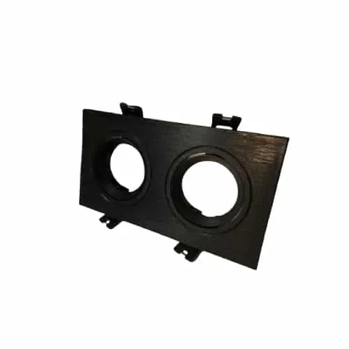 Base Embutida Rectangular Doble para Gu10 Negra
