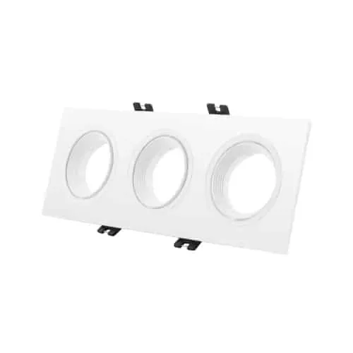 Base Embutida Rectangular Triple para Gu10 Blanca para Modelo Antares