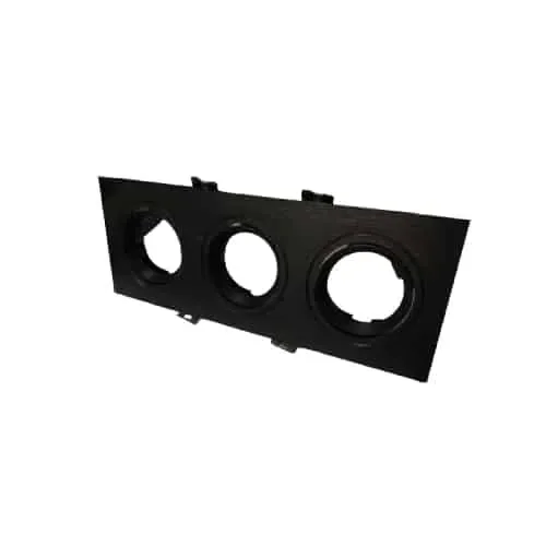 Base Embutida Rectangular Triple para Gu10 Negra
